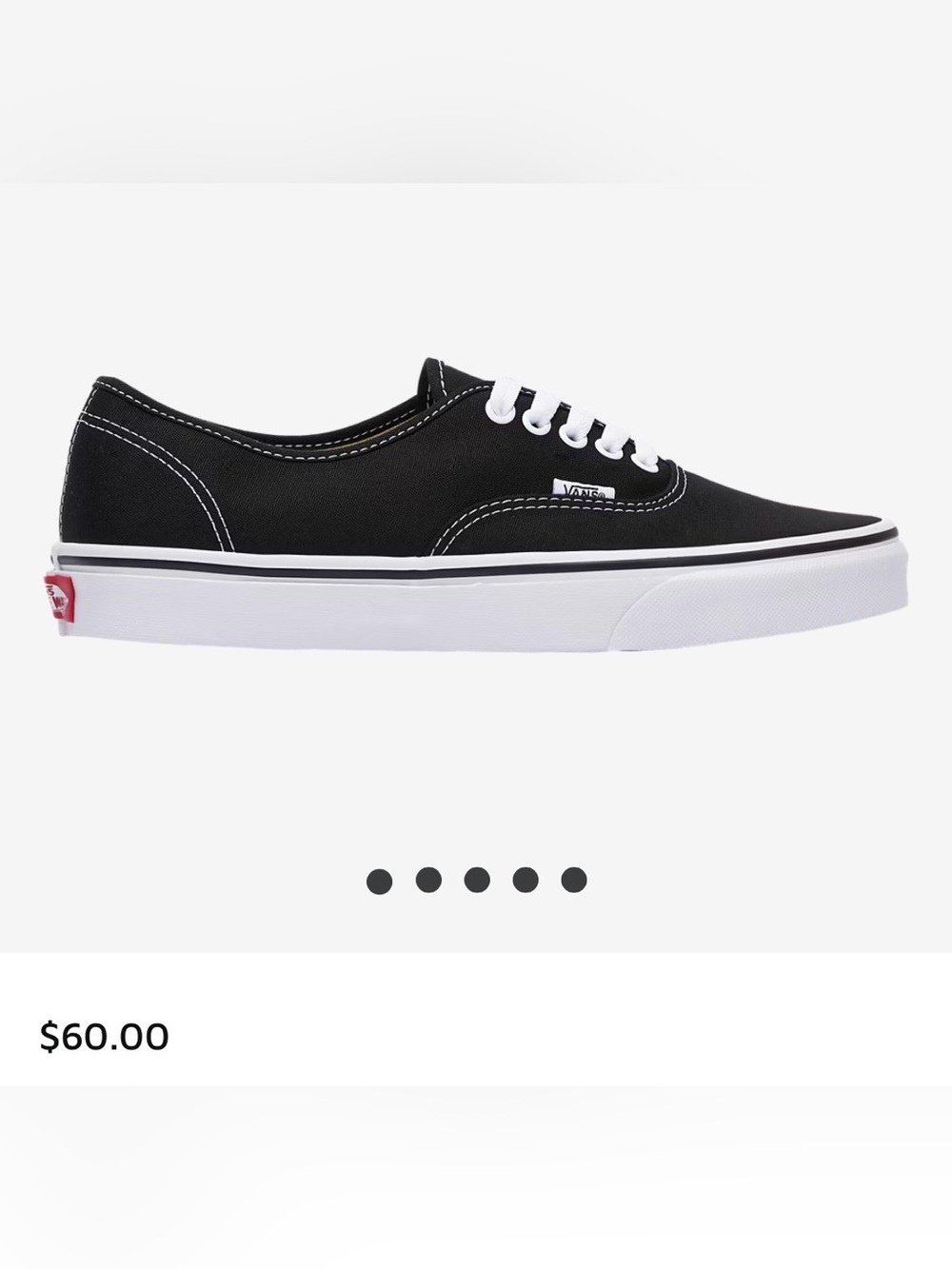 Vans Authentic Black Canvas Sneakers - Picture 10 of 10